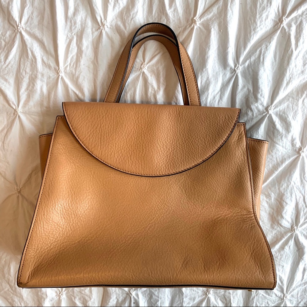 Kate Spade Saturday Large Leather Satchel in Camel